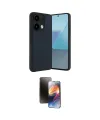 ieg™ Redmi Note 13 4G Kılıf Kıvılcım Işık Serisi - Siyah 3D Antistatik Mat Seramik Nano Ekran Koruyucu