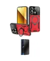 ieg™ Redmi Note 13 4G Kılıf Kıvılcım Modern Serisi - Siyah 3D Antistatik Hayalet Cam Ekran Koruyucu