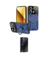 ieg™ Redmi Note 13 4G Kılıf Kıvılcım Modern Serisi - Siyah 3D Antistatik Hayalet Cam Ekran Koruyucu