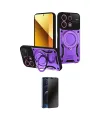 ieg™ Redmi Note 13 4G Kılıf Kıvılcım Modern Serisi - Siyah 3D Antistatik Hayalet Cam Ekran Koruyucu