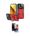 ieg™ Redmi Note 13 4G Kılıf Kıvılcım Modern Serisi - Siyah 3D Antistatik Mat Seramik Nano Ekran Koruyucu