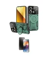ieg™ Redmi Note 13 4G Kılıf Kıvılcım Modern Serisi - Siyah 3D Antistatik Mat Seramik Nano Ekran Koruyucu