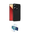 ieg™ Redmi Note 13 4G Kılıf Zirve Yansıma Serisi - Siyah 3D Antistatik Cam Ekran Koruyucu