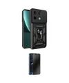 ieg™ Redmi Note 13 Pro 4G Kılıf Ahenk Klasik - Siyah 3D Antistatik Hayalet Cam Ekran Koruyucu