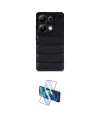 ieg™ Redmi Note 13 Pro 4G Kılıf Doruk Form Serisi - Siyah 3D Antistatik Cam Ekran Koruyucu