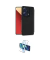 ieg™ Redmi Note 13 Pro 4G Kılıf Zirve Yansıma Serisi - Siyah 3D Antistatik Cam Ekran Koruyucu