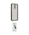 ieg™ Redmi Note 8 Pro Kılıf Ahenk Çizgi Serisi - Şeffaf Pasifik Cam Ekran Koruyucu