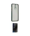ieg™ Redmi Note 8 Pro Kılıf Ahenk Çizgi Serisi - Siyah 3D Antistatik Hayalet Cam Ekran Koruyucu
