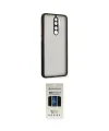 ieg™ Redmi Note 8 Pro Kılıf Ahenk Çizgi Serisi - Siyah 5D Hayalet Cam Ekran Koruyucu