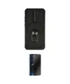 ieg™ Redmi Note 8 Pro Kılıf Ahenk Klasik - Siyah 3D Antistatik Hayalet Cam Ekran Koruyucu