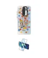 ieg™ Redmi Note 8 Pro Kılıf Siluet Çizgi Koleksiyonu - Siyah 3D Antistatik Cam Ekran Koruyucu
