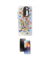 ieg™ Redmi Note 8 Pro Kılıf Siluet Çizgi Koleksiyonu - Siyah 3D Antistatik Mat Seramik Nano Ekran Koruyucu