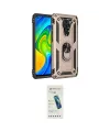 ieg™ Redmi Note 9 Kılıf Ahenk Klasik Koleksiyonu - Şeffaf Pasifik Cam Ekran Koruyucu