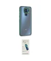 ieg™ Redmi Note 9 Kılıf Eksen Doku Prime - Şeffaf Pasifik Cam Ekran Koruyucu