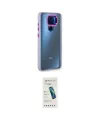 ieg™ Redmi Note 9 Kılıf Eksen Doku Prime - Şeffaf Pasifik Cam Ekran Koruyucu