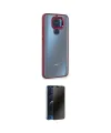 ieg™ Redmi Note 9 Kılıf Eksen Doku Prime - Siyah 3D Antistatik Hayalet Cam Ekran Koruyucu