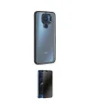 ieg™ Redmi Note 9 Kılıf Eksen Doku Prime - Siyah 3D Antistatik Hayalet Cam Ekran Koruyucu