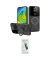 ieg™ Redmi Note 9 Kılıf Kıvılcım Modern Serisi - Şeffaf Pasifik Cam Ekran Koruyucu