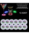 Renkli LED Işıklı Bardak Altlığı - 12 Adet, Pilli