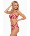 Renkli Straplez Yüksek Bel Bikini Takımı