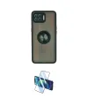ieg™ Reno 4 Lite Kılıf Yörünge Çizgi - Siyah 3D Antistatik Cam Ekran Koruyucu