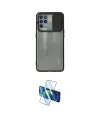 ieg™ Reno 5 Lite Kılıf Vadi Çizgi - Siyah 3D Antistatik Cam Ekran Koruyucu