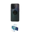 ieg™ Reno 5 Lite Kılıf Yörünge Çizgi - Siyah 3D Antistatik Cam Ekran Koruyucu