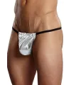  Fantazi Gümüş Renk Lame Erkek String-Tanga IEG4579