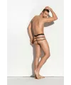 Fantezi Erkek  Siyah Seksi Metalli Tanga - String IEG4597