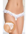 Fantezi Üstü Fırfırlı Ağı Açık Beyaz Dantel Tanga - String IEG0021