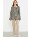 ieg™ Sementa 76413 Rahat Kalıp Leopar Kombinli Pijama Takım