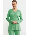 ieg™ Sementa 76438 Yarım Düğmeli Cep Detaylı Pijama Takım