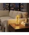 Silindirik Kristal Altın Toz Model LED Masa Lambası – Gold Tabanlı, Dokunmatik, 3 Renk Işık Modlu, Şarjlı Modern Dekoratif Gece Lambası
