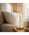Silindirik Kristal Altın Toz Model LED Masa Lambası – Gold Tabanlı, Dokunmatik, 3 Renk Işık Modlu, Şarjlı Modern Dekoratif Gece Lambası