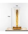 Silindirik Kristal Çizgi Model LED Masa Lambası – Gold Tabanlı, Dokunmatik, 3 Renk Işık Modlu, Şarjlı Modern Dekoratif Gece Lambası