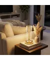 Silindirik Kristal Nokta Model LED Masa Lambası – Gold Tabanlı, Dokunmatik, 3 Renk Işık Modlu, Şarjlı Modern Dekoratif Gece Lambası