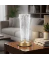 Silindirik Kristal Nokta Model LED Masa Lambası – Gold Tabanlı, Dokunmatik, 3 Renk Işık Modlu, Şarjlı Modern Dekoratif Gece Lambası