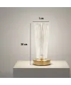 Silindirik Kristal Nokta Model LED Masa Lambası – Gold Tabanlı, Dokunmatik, 3 Renk Işık Modlu, Şarjlı Modern Dekoratif Gece Lambası
