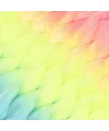 Simli Fuşya / Neon Sarı / Açık Mavi Ombreli Örgülük Saç 100 Gr.
