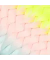 Simli Neon Sarı / Şeker Pembe / Su Yeşili Ombreli Örgülük Saç 100 Gr.