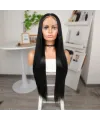 Siyah Ekstra Uzun Fiber Sentetik Düz Tül Peruk