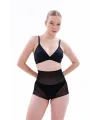 Siyah MI  2706 Lazer Tül Toparlayıcı Slip Hayalet Külot Korse