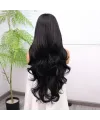 Siyah Renk Bebek Saçlı Fiber Sentetik Tül Peruk