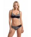 Siyah Zebra Desenli Straplez Desteksiz Bikini Takımı