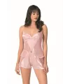 Somon Saten Babydoll Şort Takımı