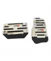 Universal Otomatik Metal Pedal Seti 2 Parça Krom Siyah