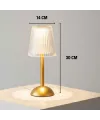 ieg™  Uzun Klasik Çizgili Model LED Masa Lambası – Dokunmatik, 3 Renk Işık Modlu, Şarjlı Dekoratif Gece Lambası