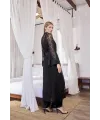 Uzun Kollu Dantelli ve Kuşaklı Sabahlık