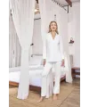 Uzun Kollu Önü Düğmeli Gömlek Yaka Pijama Takımı