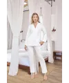 Uzun Kollu Önü Düğmeli Gömlek Yaka Pijama Takımı